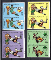 LIBYA 15.3.1982; Coupe Mobdial De Foot - Espagne; 2 X Michel-N° 990-5 B; MNH, Neuf ** - Libia