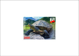 GUINEA BISSAU 2024 DELUXE PROOF - CHINA AMPHIBIANS & REPTILES - CHINESE STRIPE-NECKED TURTLE TURTLES - CHINA 75 ANNIV. - Turtles