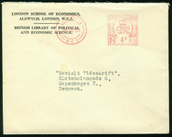 Br Great Britain, London 1953 Cover > Denmark (Meter Cancel London School Of Economics) #bel-1041 - Brieven En Documenten