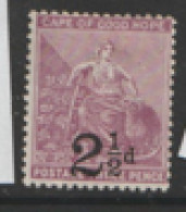 Cape Of Good Hope 1891  SG 55b  2.1/2d  Surcharge Deep Magenta Mounted Mint - Capo Di Buona Speranza (1853-1904)