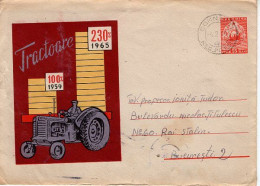 ROMANIA 552x1960: TRACTORS PRODUCTION, Used Prepaid Postal Stationery Cover - Registered Shipping! - Interi Postali