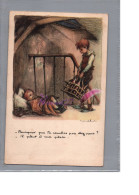 CPA - Illustration POULBOT - Ligue Nationale Contre Le Taudis Enfant Pourquoi Tu Couches Pas Chez Vous Pleut - Poulbot, F.