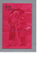 CPA - BONNE ANNEE - Un Couple D'amoureux Sous La Neige Parapluie Chapeau Carte Rose - Anno Nuovo