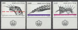 Israel 1976.  Olympic Games Mi 672-74  (**) - Nuevos (con Tab)