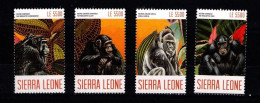 Sierra Leone - 2012 - Primates Of The World - Yv 4804/07 (from Sheet) - Chimpanzés