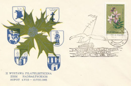 Poland Postmark D62.08.12 SOPOT: Philatelic Exhibition Bird Yacht Crest (analogous) - Enteros Postales