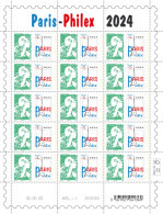 Feuille 15 Timbres - MARIANNE DE L’AVENIR PARIS - PHILEX 2024 - Ungebraucht