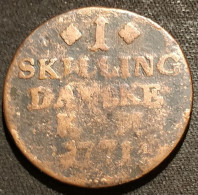 DANEMARK - DENMARK - 1 SKILLING 1771 - Christian VII - KM 616 - Danemark