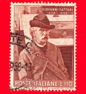 ITALIA - Usato - 1958 - 50º Anniversario Della Morte Di Giovanni Fattori - Autoritratto - 110 L. - 1946-60: Gebraucht