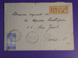 DN8 MAROC   LETTRE RECO.  1919  CASA A   PARIS FRANCE +TP 40 C  + AFF.  INTERESSANT+++ - Brieven En Documenten