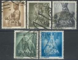 SPAIN, 1954, VIRGINS STAMPS SET OF 5, USED. - Gebraucht