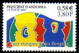 Andorra Frz. Mi.Nr. 570 Europ. Jahr Der Sprachen, Köpfe (3,80/0,58) - Otros & Sin Clasificación