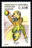 Andorra Frz. Mi.Nr. 590 Europa 2002, Zirkus, Clowns (0,46) - Sonstige & Ohne Zuordnung