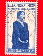 ITALIA - Usato - 1958 - Centenario Della Nascita Di Eleonora Duse - Ritratto - 1946-60: Usati