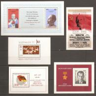Allemagne - DDR - 1976/77 - Petit Lot De 5 Blocs MNH - BF 39/42/45/46/47 - Sozphilex 77 - Lenine - Sorge - Sovietische - Unused Stamps