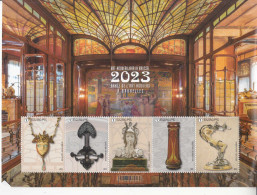 2023 Belgium Art Nouveau In Brussels LARGE Miniature Sheet Of 5 MNH @ BELOW FV * Wrinkle To Right Edge Stamps OK* - Ungebraucht