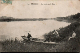 N°62 W -cpa Brolles -les Bords De La Seine- Pêcheurs- - Visvangst