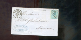België OCB18 Gestempeld Op Brief Bruxelles-Namur 1866 Perfect (2 Scans) - 1865-1866 Profilo Sinistro