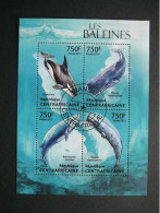 Whales Wale Baleines # Central African Republic # 2013 Used S/s #135 Marine Mammals - Baleines