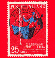 ITALIA - Usato - 1958 - X Annuale Del Premio Italia - Antenna E Figure Danzanti • Rosso, Azzurro E Nero - 25 L. - 1946-60: Usati