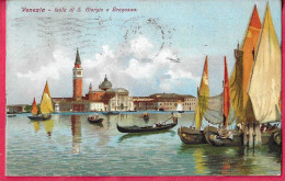 VENEZIA - ISOLA DI S.GIORGIO E BRAGOZZO- FORMATO PICCOLO - VIAGGIATA 1915 - Venezia (Venice)