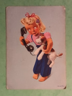 Carte D'information De Possession D'un Téléphone (jeune Fille Et Son Fox Terrier) Donald Brun - Zeitgenössisch (ab 1950)