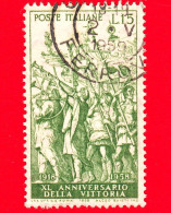 ITALIA - Usato - 1958 - 40º Anniversario Della Vittoria Nella Prima Guerra Mondiale - I Trionfi Di Cesare - 15 L. - 1946-60: Used