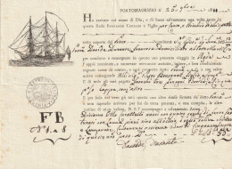 Connaissement Rischio .Navire.St P Capitaine D.Durance Port Maurice (Portomaorizio > Imperia).1811 Cachet Dep Montenotte - Verkehr & Transport