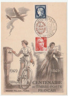 Carte Centenaire Du Timbre/ Paire Et Interpanneau Gandon/Cérès, Foire De Paris 1949 - Briefe U. Dokumente