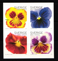 Schweden 2759-2762 Postfrisch Viererblock Blumen Gartenstiefmütterchen #IK574 - Other & Unclassified