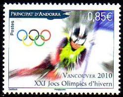 Andorra Franz Mi.Nr. 708 Olympische Winterspiele Vancouver, Ski Alpin (0,85) - Autres & Non Classés