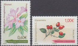 Andorra Franz Mi.Nr. 734-35 Pflanzen: Alpenrose, Immergrüne Rose (2 Werte) - Other & Unclassified