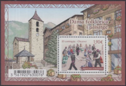 Andorra Franz MiNr. Block 12 Volkstänze U.Landschaften, Tanz El Contrapàs,Ordino - Sonstige & Ohne Zuordnung