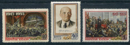SOVIET UNION 1955 October Revolution Anniversary, LHM / *.  Michel 1786-88 - Unused Stamps