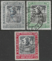 Barbados. 1906 Nelson Centenary. ¼d, ½d, 1d Used. SG 145, 146, 147. M4074 - Barbades (...-1966)