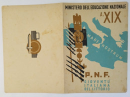 Bp50 Pagella Fascista Opera Balilla Palazzo E.nazionale  Napoli 1941 - Diplome Und Schulzeugnisse