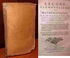 DE LA CAILLE Nicolas Louis - LECONS ELEMENTAIRES DE MATHEMATIQUES - 1701-1800