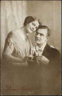 COUPLE 1910 Bonne Année "Mise En Scène - Champagne" - Paare