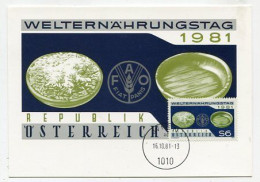 MC 213287 AUSTRIA - Welternährungstag 1981 - Maximumkarten (MC)