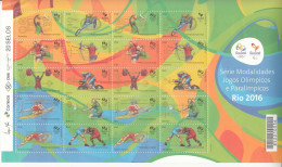 2015 Brazil Rio Olympics Basketball Cycling Rowing Weight Lifting M/sheet Of 20 MNH *crease Top Left Corner Stamps OK - Nuevos