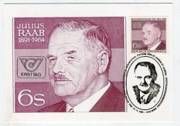 MC 213290 AUSTRIA - 90. Geburtstag Von Julius Raab - Cartes-Maximum (CM)