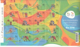 2015 Brazil Rio Olympics Basketball Cycling Rowing Weight Lifting M/sheet Of 20 MNH *crease To Corners Stamps OK - Ongebruikt