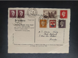 GD Carte Daguin Prades Festival J S Bach Juin 1950 Flamme Omec Exposition Philatelique - Used Stamps