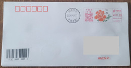 China Cover "Peony" (Luoyang, Henan) Colored Postage Machine Stamp First Day Actual Mail Seal - Enveloppes