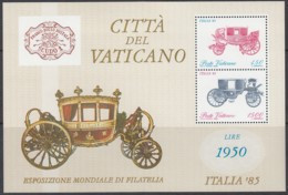 VATIKAN  Block 8, Postfrisch **, Internationale Briefmarkenausstellung ITALIA ’85, Reisekutschen - Blocchi E Foglietti