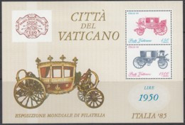 VATIKAN  Block 8, Postfrisch **, Internationale Briefmarkenausstellung ITALIA ’85, Reisekutschen - Blocks & Kleinbögen
