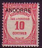 Andorra Frz. Porto Mi.Nr. 10 Posta.Portom.Frankr.Mi.Nr.64 M.Aufdr.ANDORRE (10) - Andere & Zonder Classificatie