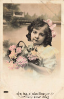 ENFANTS - Petite Fille Tenant Un Bouquet De Fleur - Je Les Ai Cueillies Pour Vous - Colorisé - Carte Postale Ancienne - Andere & Zonder Classificatie