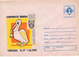 ROMANIA 106x1988: WORLD CHESS CHAMPIONSHIP FOR CHILDREN, Unused Prepaid Postal Stationery Cover - Registered Shipping! - Interi Postali