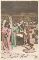 FETES - VOEUX - Noël - Joyeux Noël - Enfants - Petites Filles - En Costume D'ange - Colorisé - Carte Postale Ancienne - Otros & Sin Clasificación